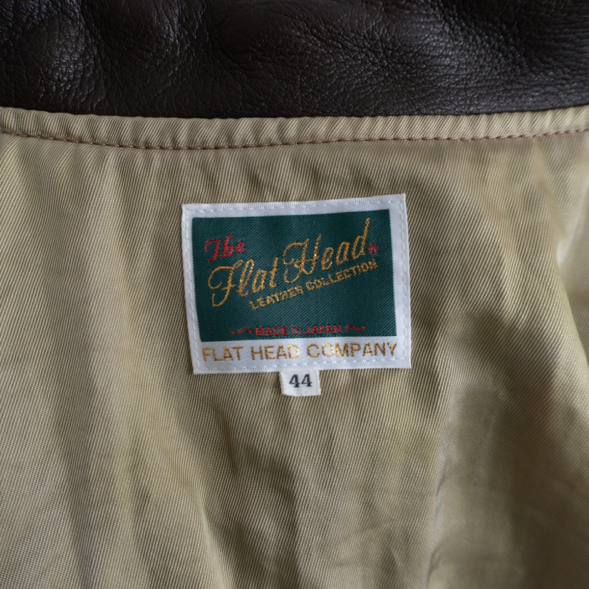 THE FLAT HEAD Deerskin Leather Car Coat Brown Size 44
