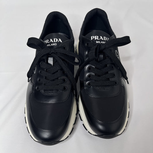 PRADA RE-NYLON Side Logo Low-Top Sneakers Black Size 27.5cm