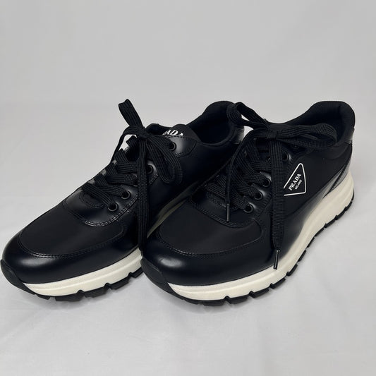 PRADA RE-NYLON Side Logo Low-Top Sneakers Black Size 27.5cm