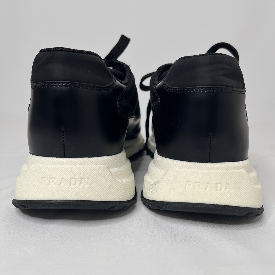 PRADA RE-NYLON Side Logo Low-Top Sneakers Black Size 27.5cm