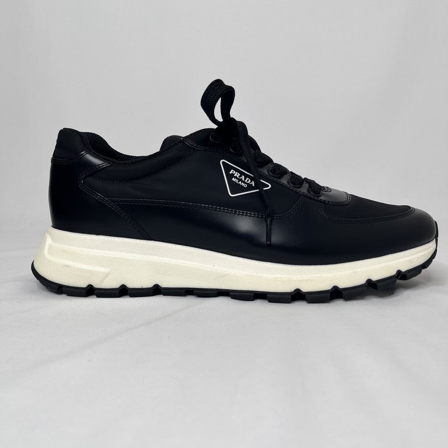 PRADA RE-NYLON Side Logo Low-Top Sneakers Black Size 27.5cm