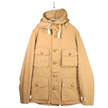 NIGEL CABOURN 20SS Coated Cotton Hoodie Beige Size 46