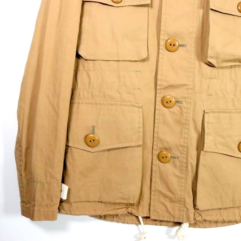 NIGEL CABOURN 20SS Coated Cotton Hoodie Beige Size 46
