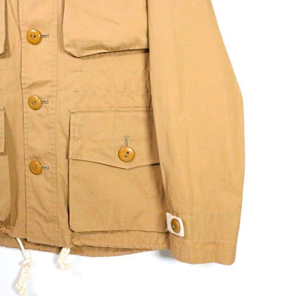 NIGEL CABOURN 20SS Coated Cotton Hoodie Beige Size 46