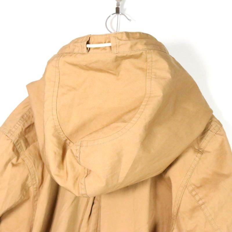 NIGEL CABOURN 20SS Coated Cotton Hoodie Beige Size 46