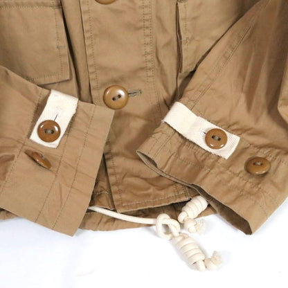 NIGEL CABOURN 20SS Coated Cotton Hoodie Beige Size 46