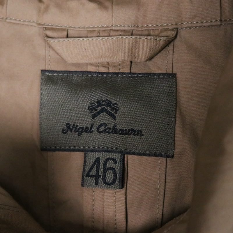 NIGEL CABOURN 20SS Coated Cotton Hoodie Beige Size 46