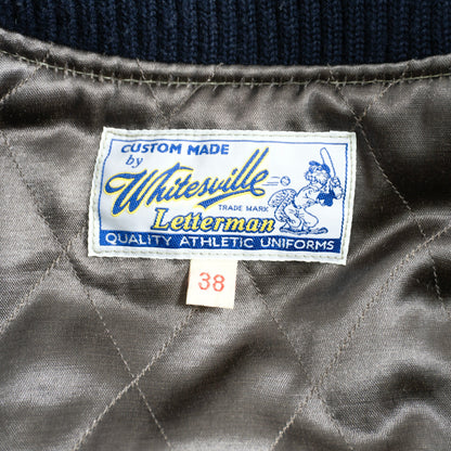 WHITESVILLE Full-Deco Leather Sleeve Varsity Jacket Size 38