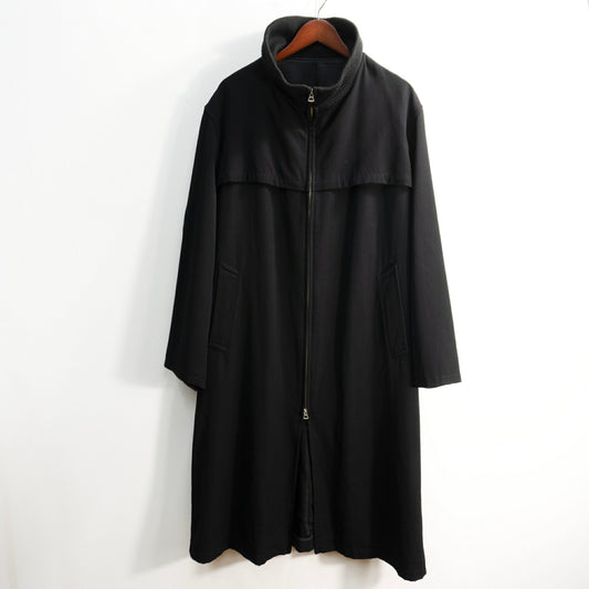 Y's for men Ribbed Collar Long Coat Black Size M