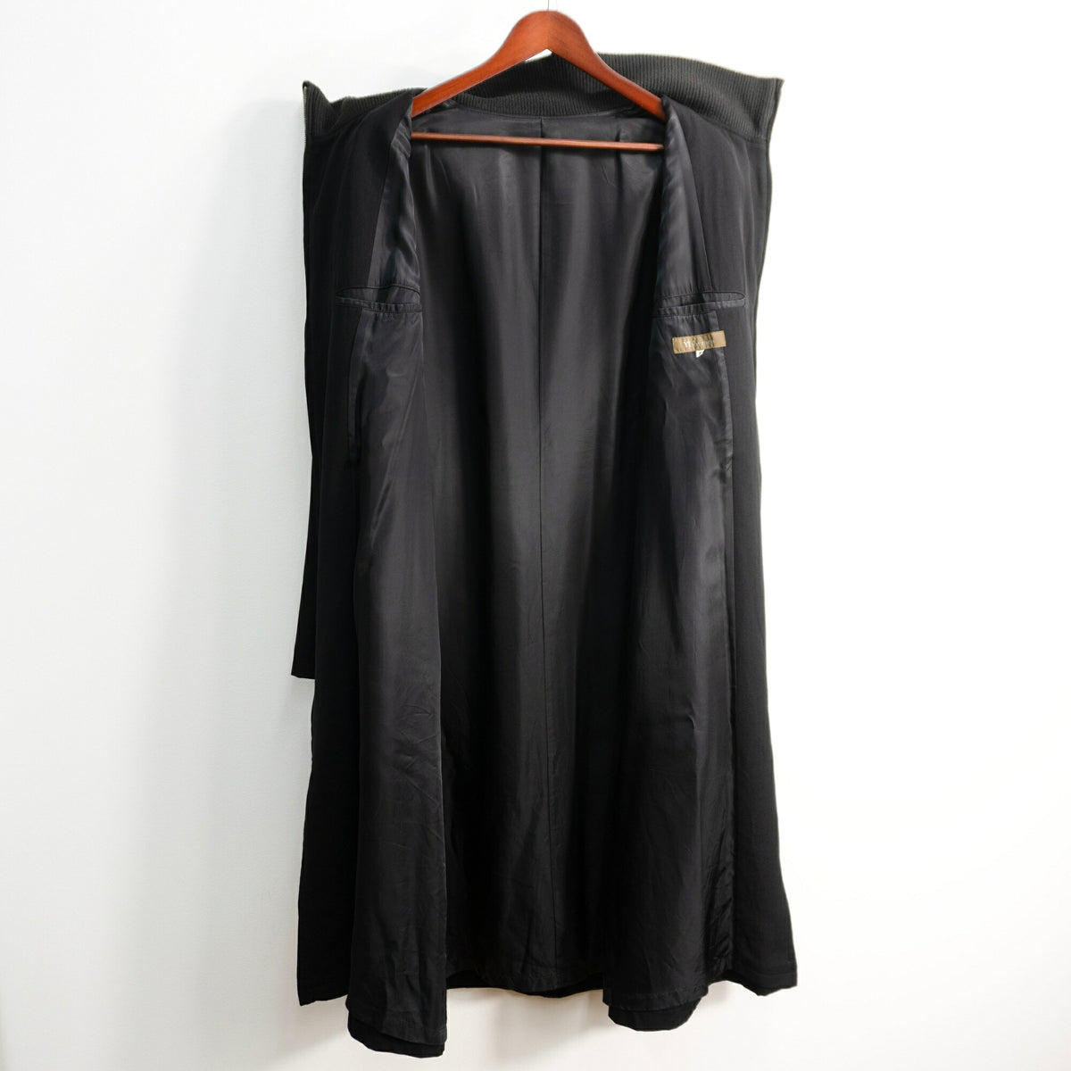 Y's for men Ribbed Collar Long Coat Black Size M