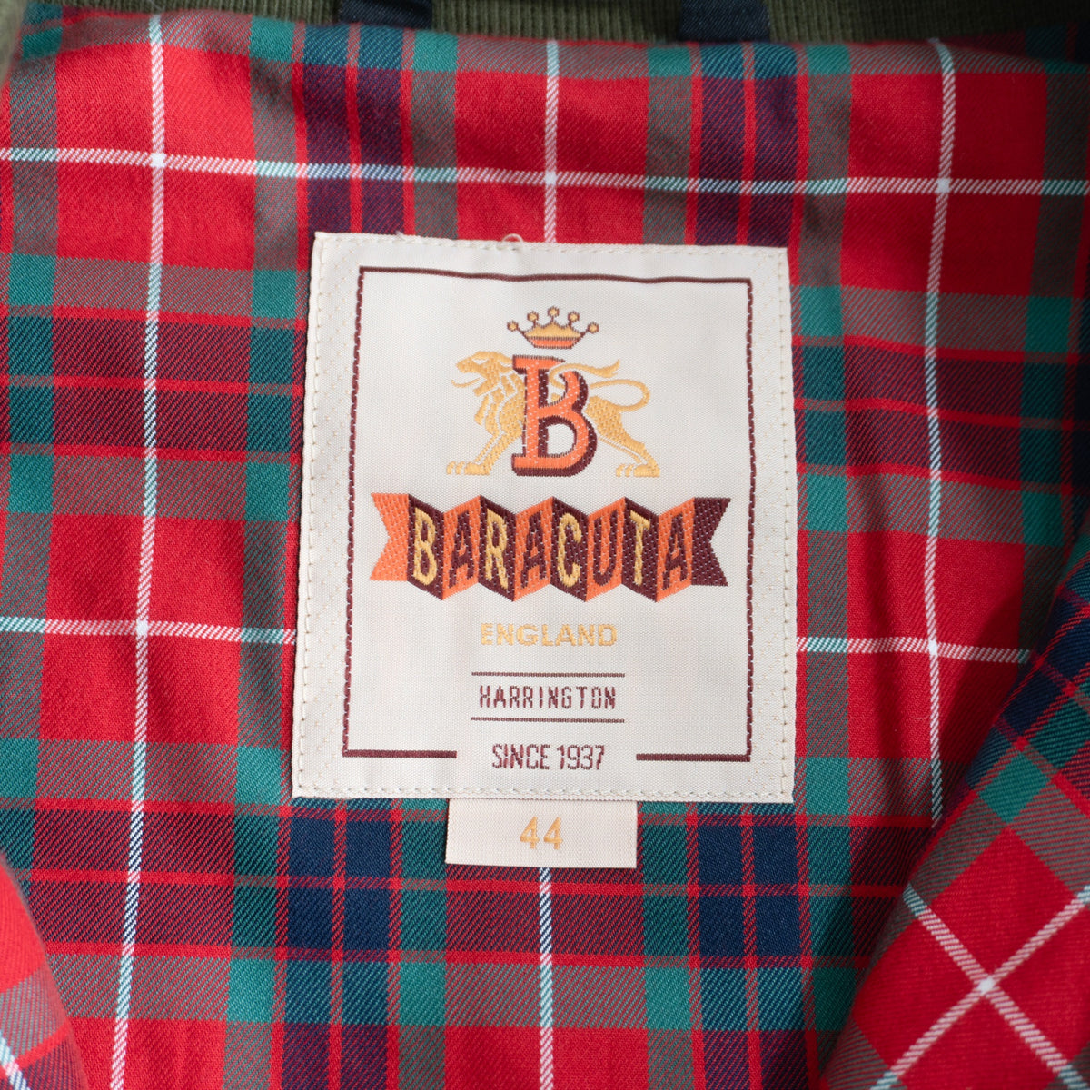 BARACUTA G9 Harrington Jacket Khaki Made in England Size 44