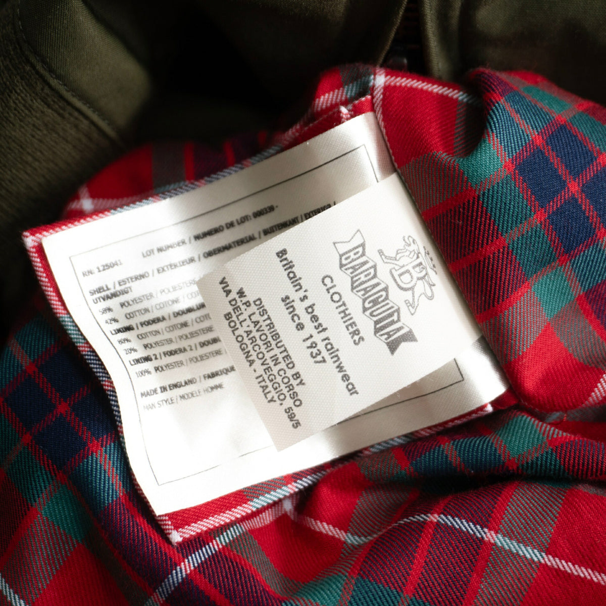 BARACUTA G9 Harrington Jacket Khaki Made in England Size 44