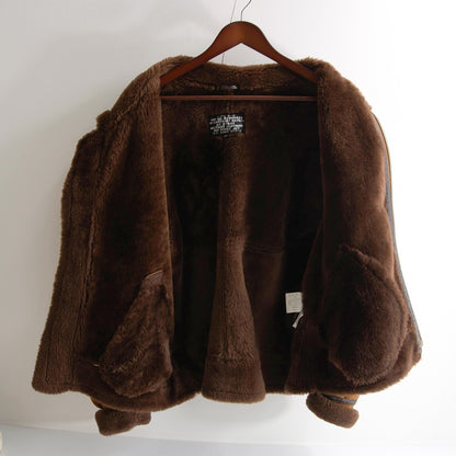 MILITARY CLOTHING B-3 Shearling Bomber Jacket Brown Size M