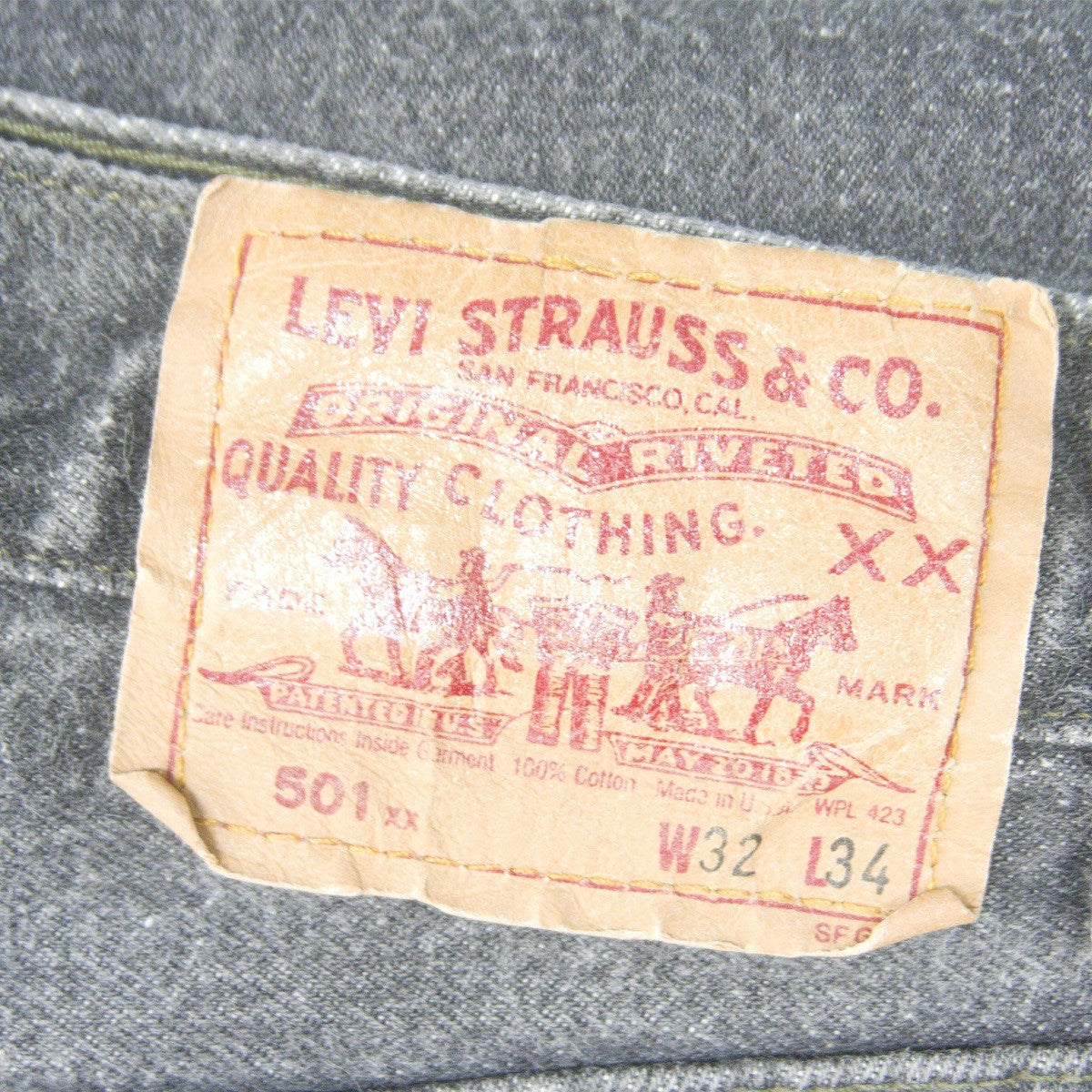 wsm s x LEVI'S 90s 501 Pre-Dyed Black Denim Jeans in USA Size 32×34