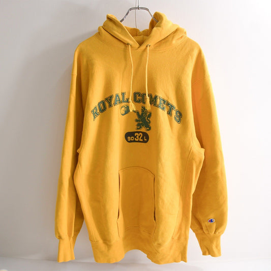 CHAMPION 90s Reverse Weave Hoodie Mustard Size XL