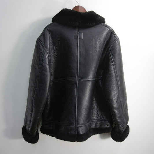 AVIREX B-3 Mouton Sheepskin Bomber Jacket Size 46