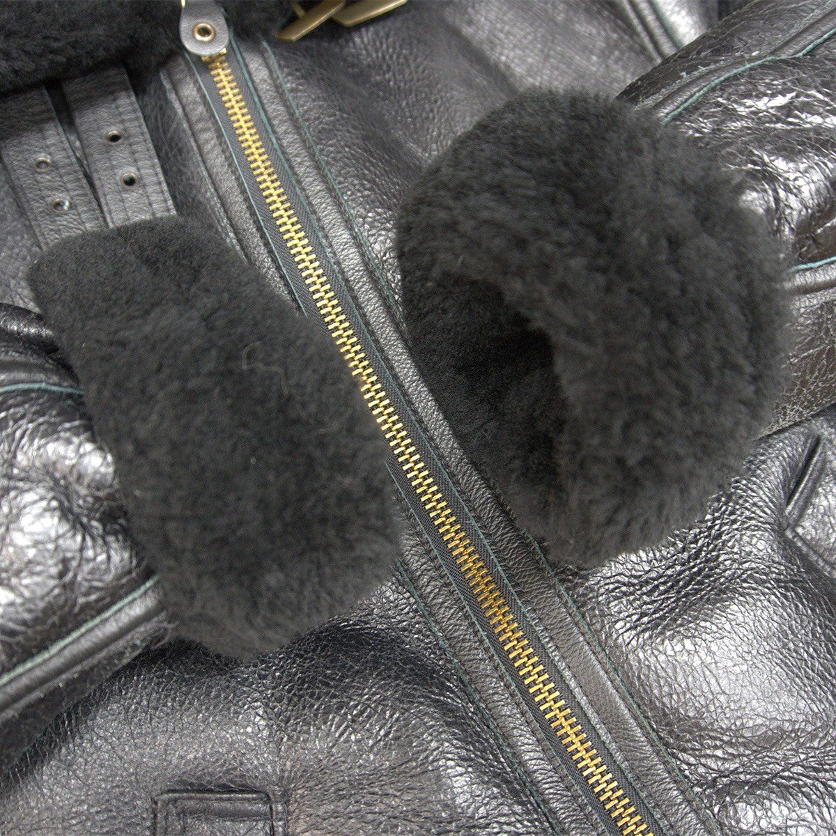 AVIREX B-3 Mouton Sheepskin Bomber Jacket Size 46