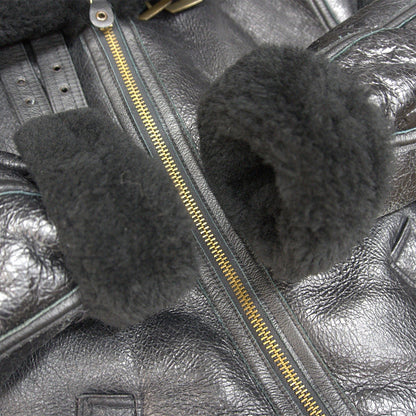 AVIREX B-3 Mouton Sheepskin Bomber Jacket Size 46