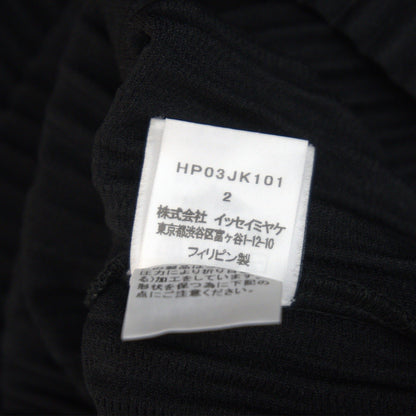 HOMME PLISSE ISSEY MIYAKE Black Pleated Hoodie Size 2