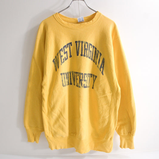CHAMPION 90s Reverse Weave College Sweatshirt Yellow Size L