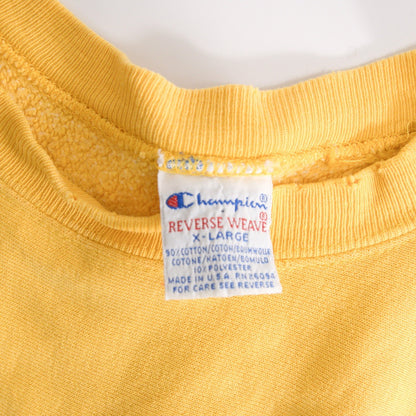 CHAMPION 90s Reverse Weave College Sweatshirt Yellow Size L