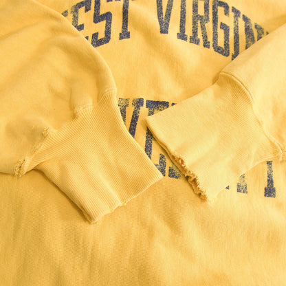 CHAMPION 90s Reverse Weave College Sweatshirt Yellow Size L