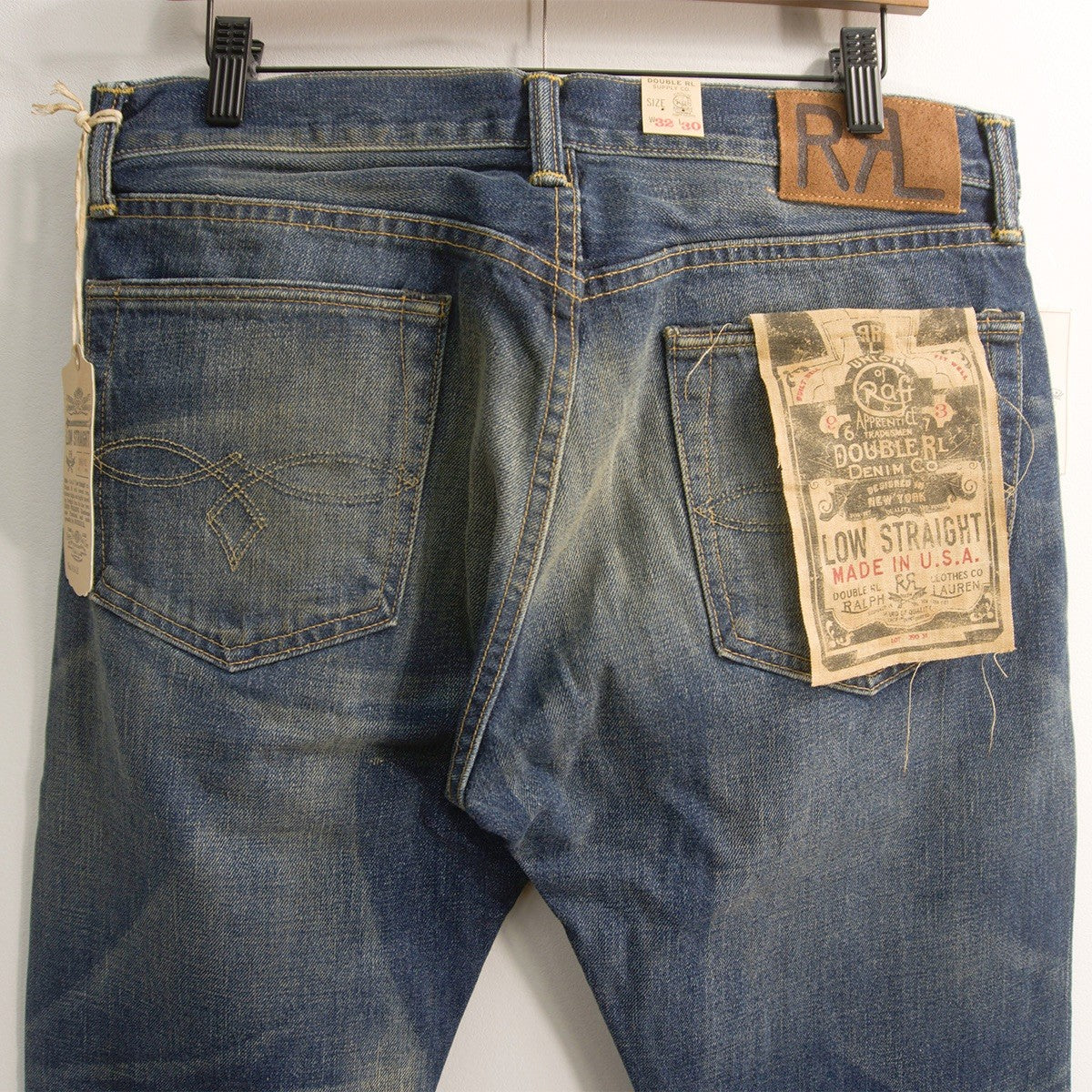 LOW-STRAIGHT JEANS x RRL Low-Straight Vintage Denim Jeans Size 32×30