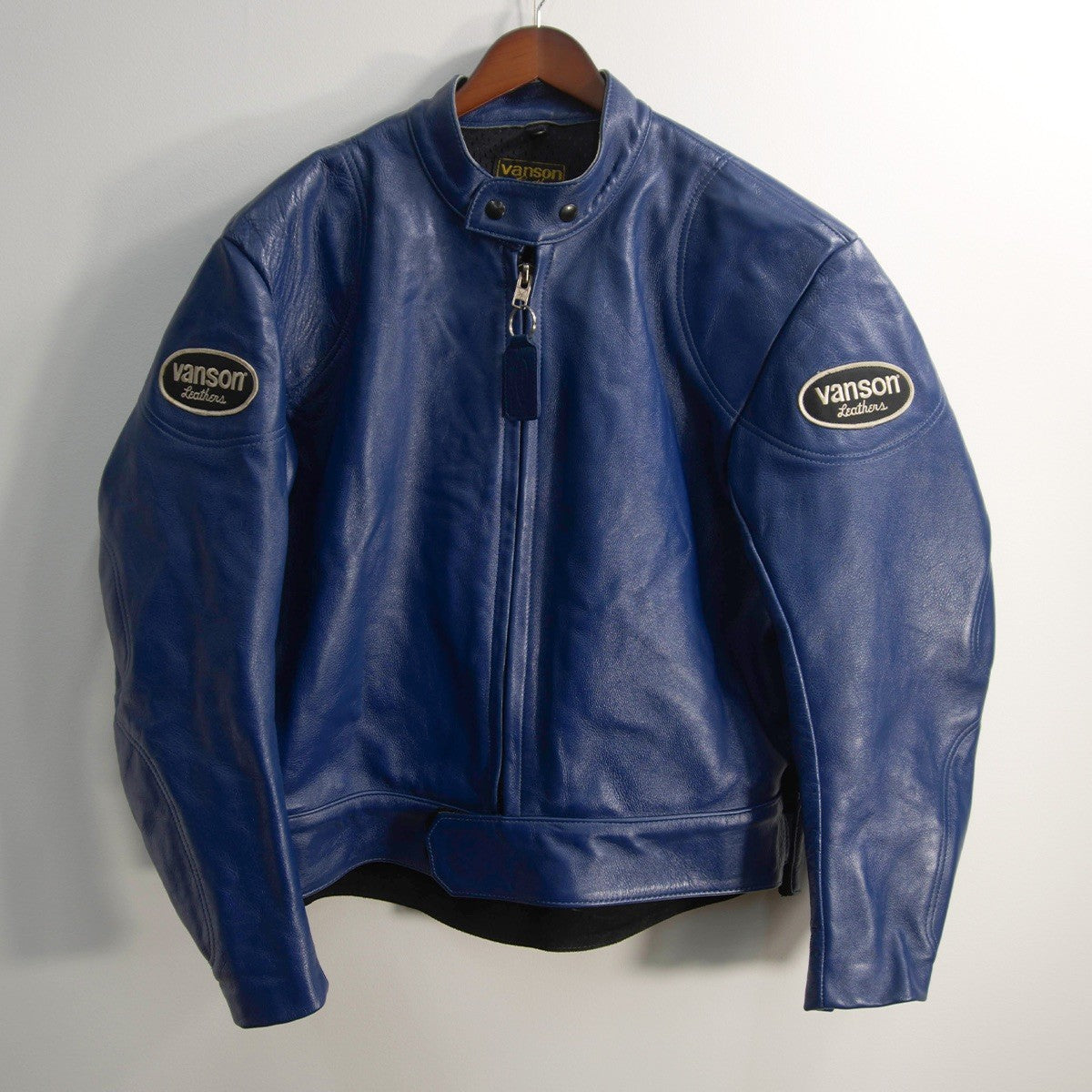 VANSON MANX Blue Leather Riders Jacket Size 54