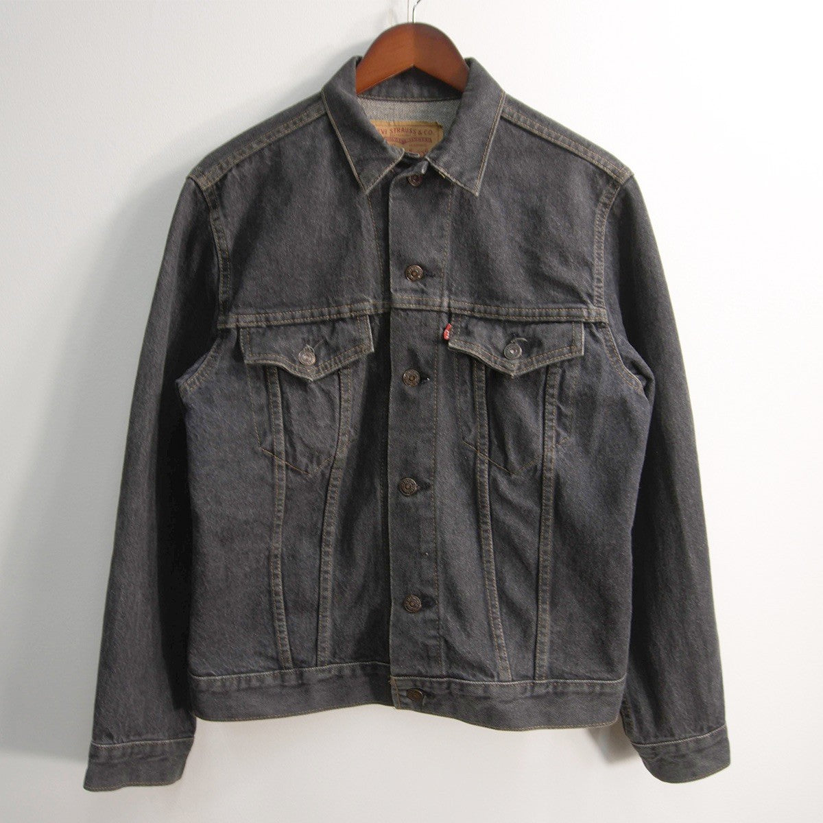 LEVI'S 80s 75505 Black Denim Jacket Size 40
