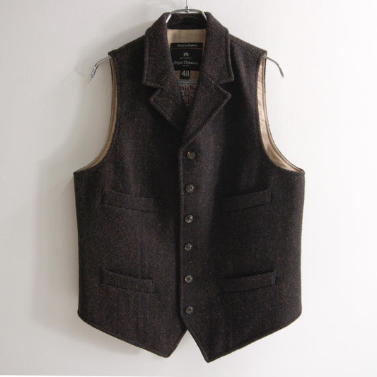 NIGEL CABOURN Mallory Harris Tweed Wool Vest Size 48