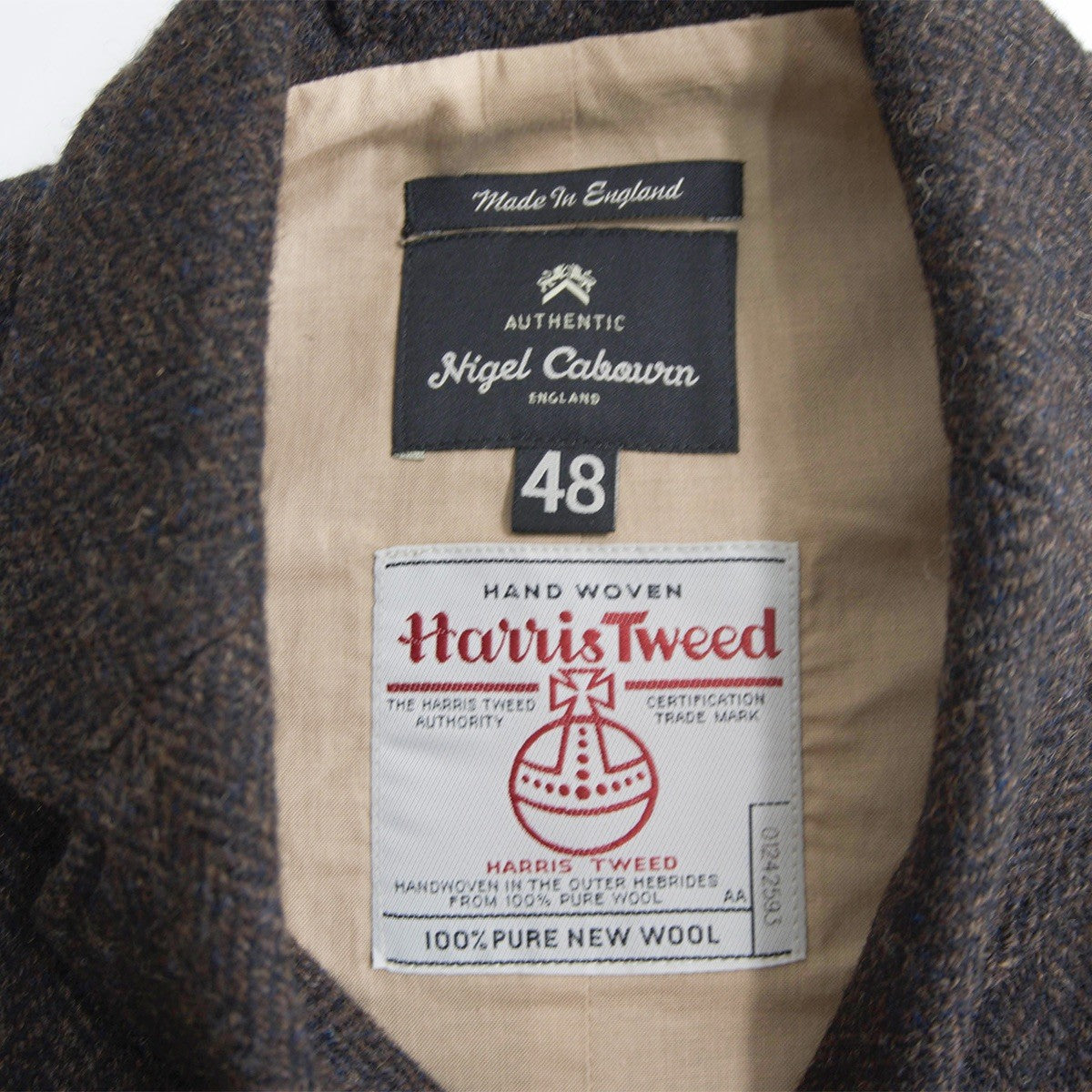 NIGEL CABOURN Mallory Harris Tweed Wool Vest Size 48