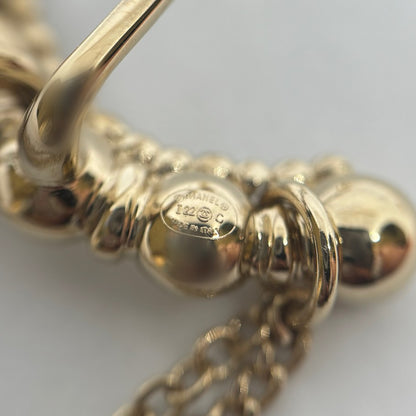 CHANEL CC Mark Rhinestone Earrings Gold Size ONE SIZE