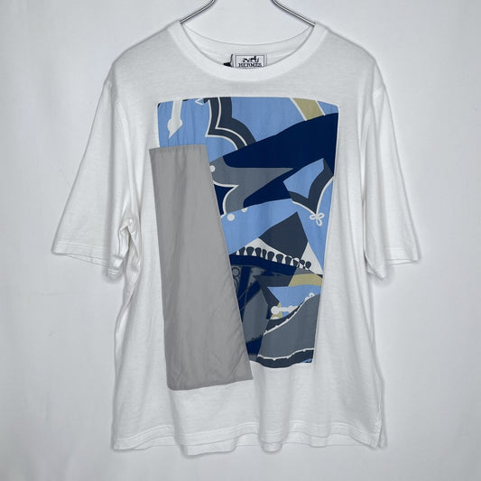 HERMES Zouaves et Dragons Cotton T-Shirt White Size M