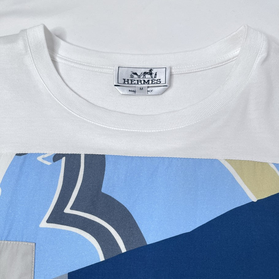 HERMES Zouaves et Dragons Cotton T-Shirt White Size M