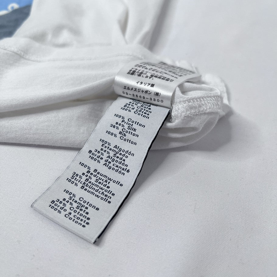 HERMES Zouaves et Dragons Cotton T-Shirt White Size M