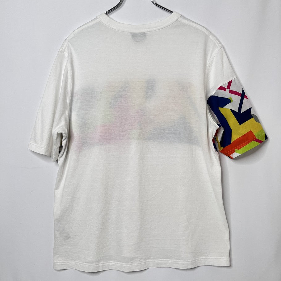 HERMES Printed Stripe Pocket Cotton T-Shirt White Size M
