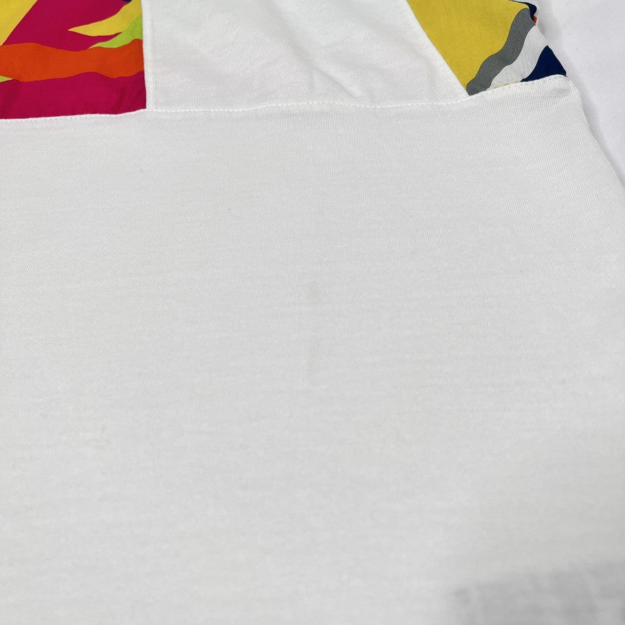 HERMES Printed Stripe Pocket Cotton T-Shirt White Size M