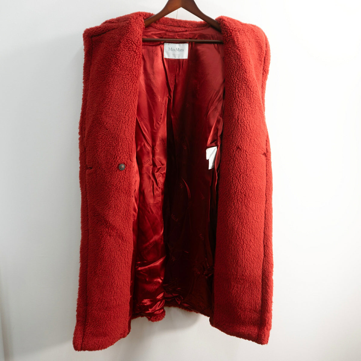 MAX MARA Teddy Bear Icon Coat Red Size S
