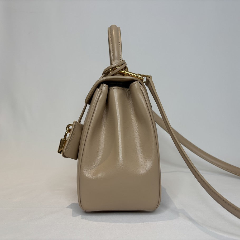 CELINE 16 Small 2-Way Leather Bag Beige Size ONE SIZE