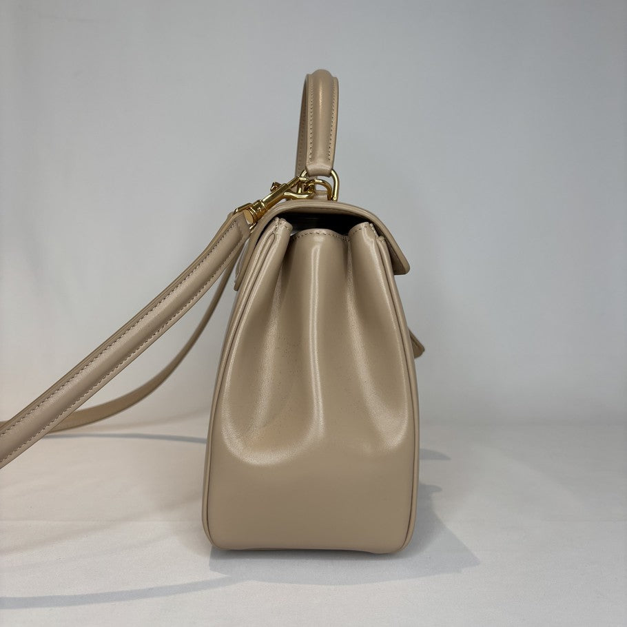 CELINE 16 Small 2-Way Leather Bag Beige Size ONE SIZE