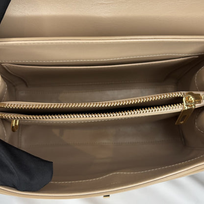 CELINE 16 Small 2-Way Leather Bag Beige Size ONE SIZE