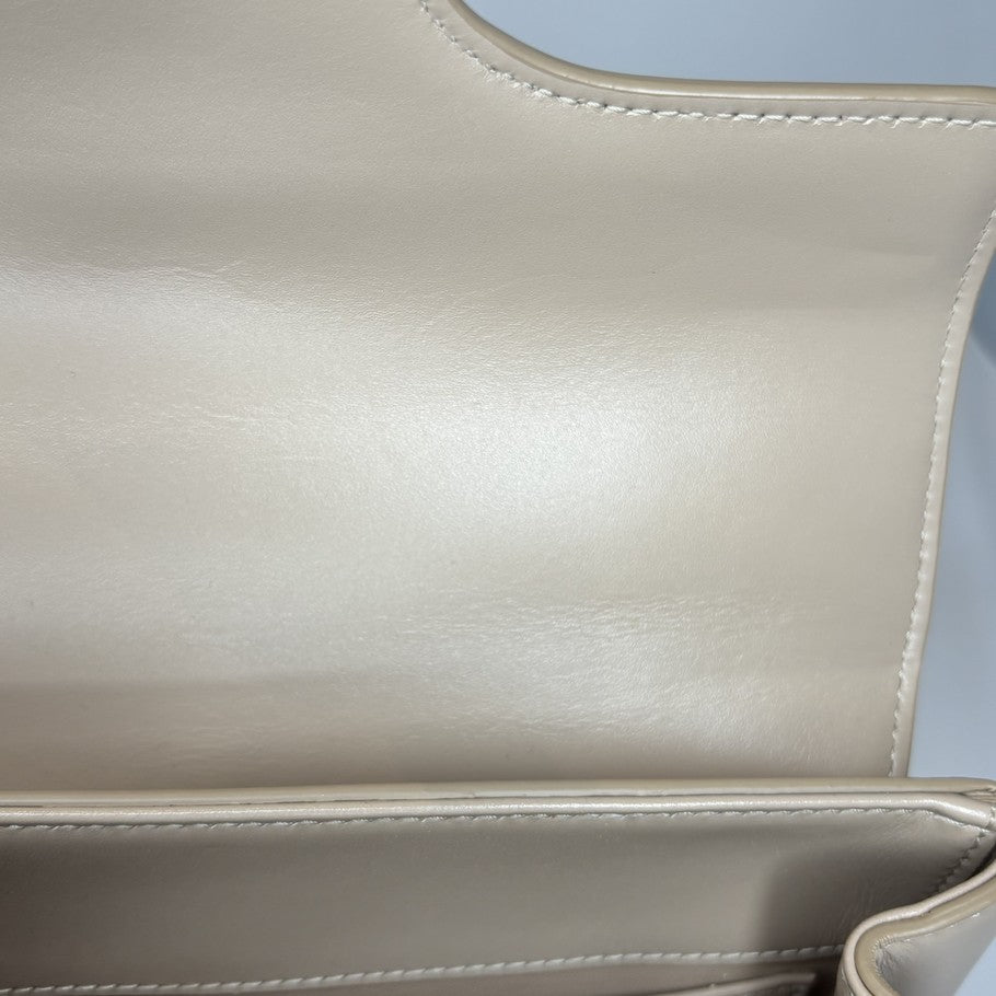 CELINE 16 Small 2-Way Leather Bag Beige Size ONE SIZE