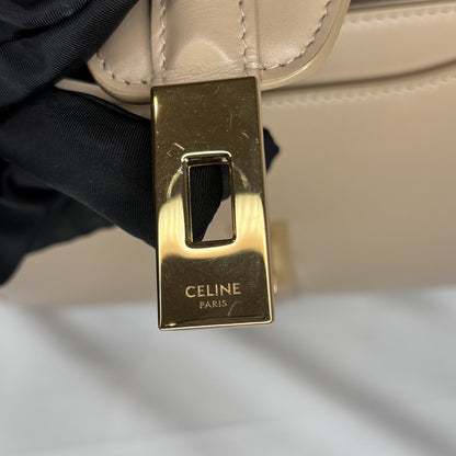 CELINE 16 Small 2-Way Leather Bag Beige Size ONE SIZE