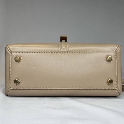 CELINE 16 Small 2-Way Leather Bag Beige Size ONE SIZE
