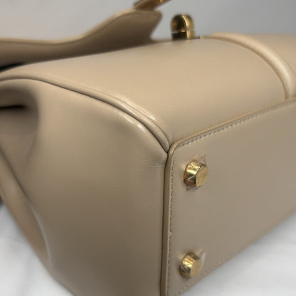 CELINE 16 Small 2-Way Leather Bag Beige Size ONE SIZE