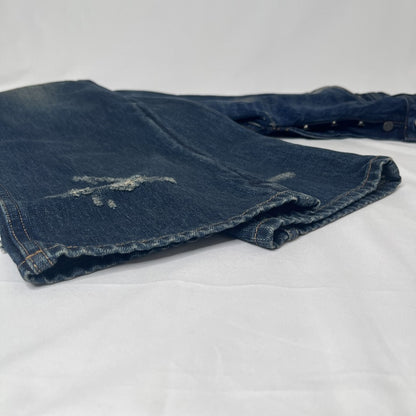 PRADA Washed Distressed Denim Jeans Navy Size 29