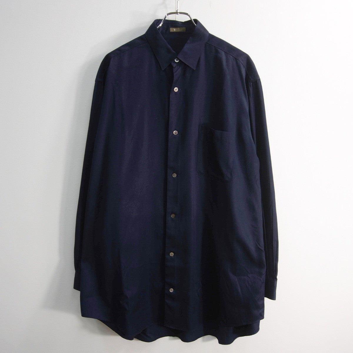 Y's for men Blue Oversized Rayon Long Sleeve Shirt