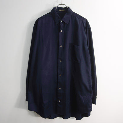 Y's for men Blue Oversized Rayon Long Sleeve Shirt