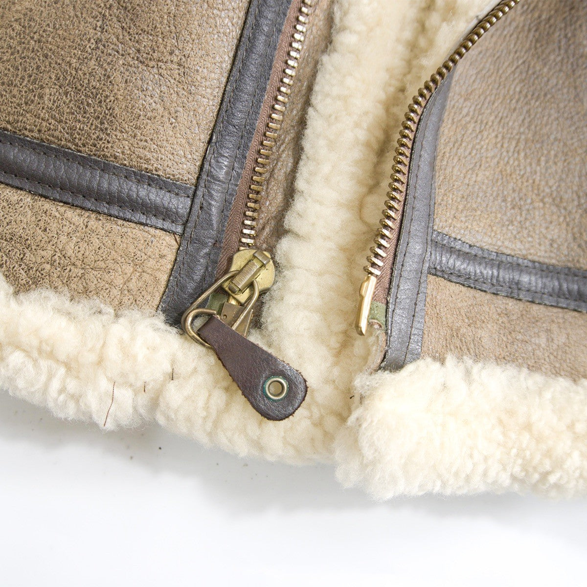 AVIREX Brown B-3 Mouton Sheepskin Bomber Jacket Size 38