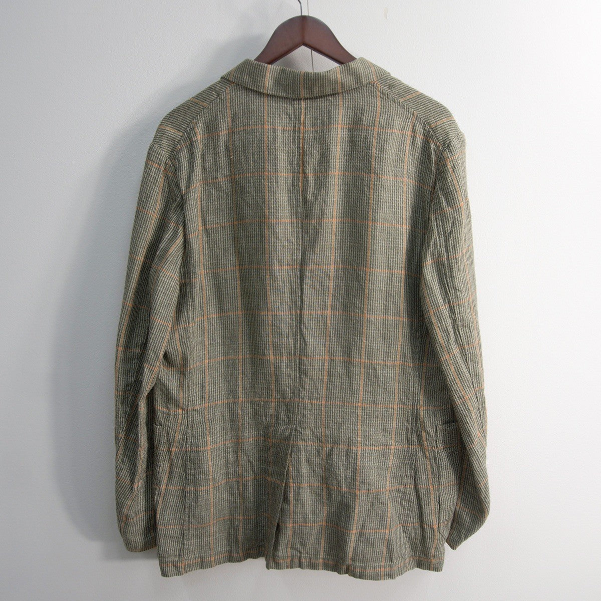 NIGEL CABOURN Linen Check Tailored Jacket Size 50